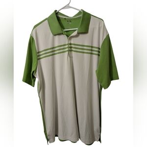 Adidas Green and White Golf Polo Shirt
